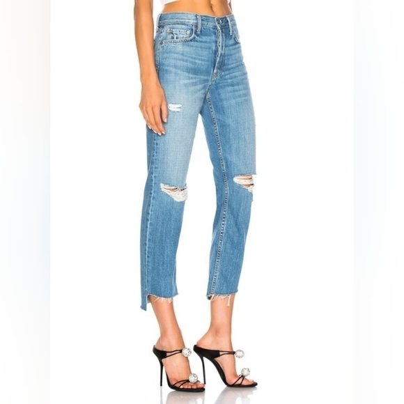 28 - GRLFRND | Helena High-Rise Straight Crop Jean in Last Song - Picture 6 of 6